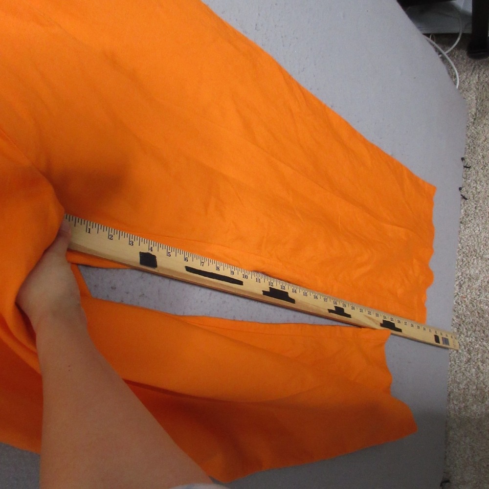 LOFT Pants 12 Orange Pleated Wide Leg Linen Blend Flowy Airy Beachy Trousers NWT - Picture 6 of 10